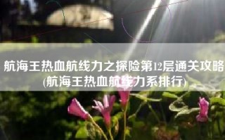 航海王热血航线力之探险第12层通关攻略(航海王热血航线力系排行)