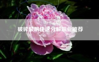 破碎黎明快速分解职业推荐