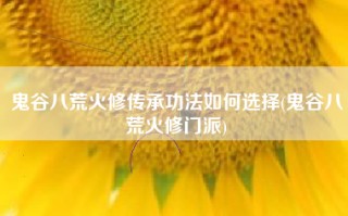 鬼谷八荒火修传承功法如何选择(鬼谷八荒火修门派)