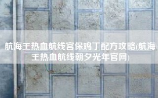 航海王热血航线宫保鸡丁配方攻略(航海王热血航线朝夕光年官网)