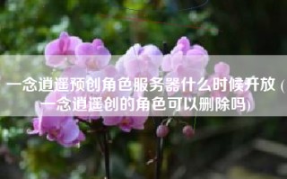 一念逍遥预创角色服务器什么时候开放 (一念逍遥创的角色可以删除吗)