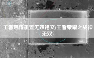 王者荣耀重置无双铭文(王者荣耀之战神无双)