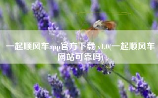 一起顺风车app官方下载 v1.0(一起顺风车网站可靠吗)