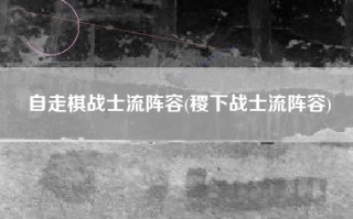 自走棋战士流阵容(稷下战士流阵容)