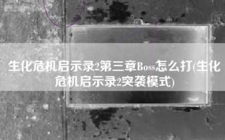 生化危机启示录2第三章Boss怎么打(生化危机启示录2突袭模式)