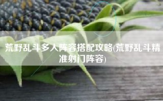 荒野乱斗多人阵容搭配攻略(荒野乱斗精准射门阵容)