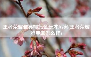 王者荣耀雅典娜怎么玩才厉害(王者荣耀雅典娜怎么样)