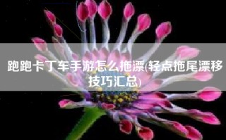 跑跑卡丁车手游怎么拖漂(轻点拖尾漂移技巧汇总)