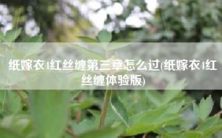 纸嫁衣4红丝缠第三章怎么过(纸嫁衣4红丝缠体验版)