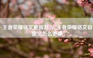 王者荣耀铭文更新怎么_王者荣耀铭文自定义怎么更换