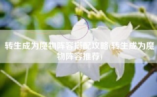 转生成为魔物阵容搭配攻略(转生成为魔物阵容推荐)