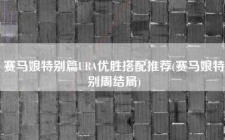 赛马娘特别篇URA优胜搭配推荐(赛马娘特别周结局)