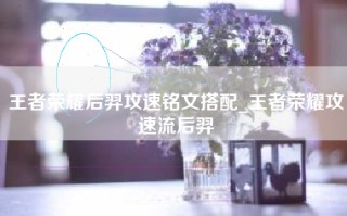 王者荣耀后羿攻速铭文搭配_王者荣耀攻速流后羿