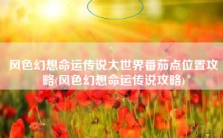 风色幻想命运传说大世界番茄点位置攻略(风色幻想命运传说攻略)