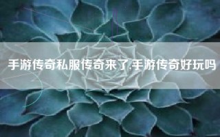 手游传奇私服传奇来了,手游传奇好玩吗