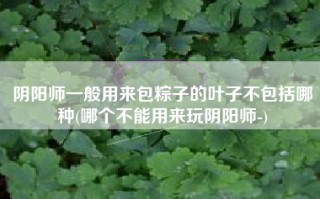 阴阳师一般用来包粽子的叶子不包括哪种(哪个不能用来玩阴阳师-)