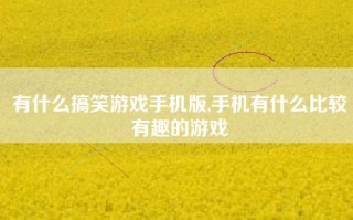 有什么搞笑游戏手机版,手机有什么比较有趣的游戏