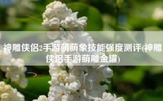 神雕侠侣2手游萌萌象技能强度测评(神雕侠侣手游萌雕金罐)