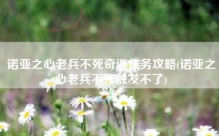 诺亚之心老兵不死奇遇任务攻略(诺亚之心老兵不死触发不了)
