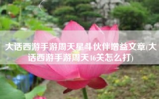 大话西游手游周天星斗伙伴增益文章(大话西游手游周天46关怎么打)