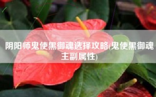 阴阳师鬼使黑御魂选择攻略(鬼使黑御魂主副属性)