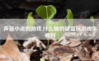 声音小点的游戏,什么轴的键盘玩游戏手感好