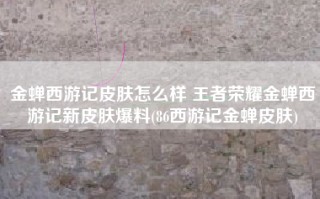 金蝉西游记皮肤怎么样 王者荣耀金蝉西游记新皮肤爆料(86西游记金蝉皮肤)