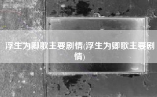 浮生为卿歌主要剧情(浮生为卿歌主要剧情)