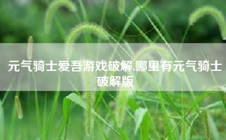 元气骑士爱吾游戏破解,哪里有元气骑士破解版