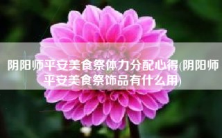 阴阳师平安美食祭体力分配心得(阴阳师平安美食祭饰品有什么用)