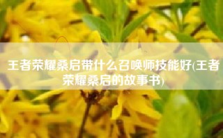 王者荣耀桑启带什么召唤师技能好(王者荣耀桑启的故事书)