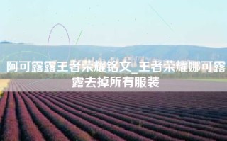 阿可露露王者荣耀铭文_王者荣耀娜可露露去掉所有服装