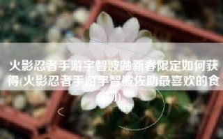 火影忍者手游宇智波鼬新春限定如何获得(火影忍者手游宇智波佐助最喜欢的食物)
