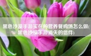 黑色沙漠手游实在的营养餐鸡汤怎么做(黑色沙漠手游消失的信件)