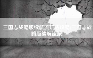 三国志战略版续航流玩法攻略(三国志战略版续航流派)
