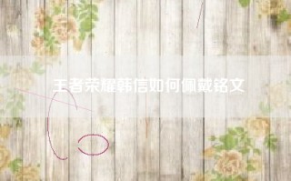 王者荣耀韩信如何佩戴铭文