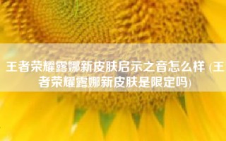 王者荣耀露娜新皮肤启示之音怎么样 (王者荣耀露娜新皮肤是限定吗)