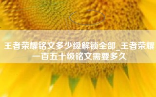 王者荣耀铭文多少级解锁全部_王者荣耀一百五十级铭文需要多久