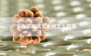 王者荣耀铭文之间怎么互换