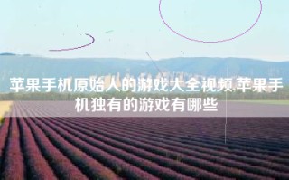 苹果手机原始人的游戏大全视频,苹果手机独有的游戏有哪些