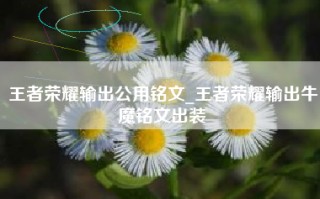 王者荣耀输出公用铭文_王者荣耀输出牛魔铭文出装