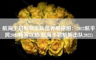 航海王启航斩击队培养顺序附：2022航平民2021阵容攻略(航海王启航斩击队2022)