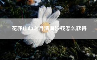 花亦山心之月清海沙钱怎么获得