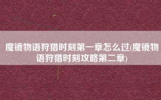 魔镜物语狩猎时刻第一章怎么过(魔镜物语狩猎时刻攻略第二章)