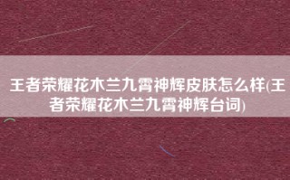 王者荣耀花木兰九霄神辉皮肤怎么样(王者荣耀花木兰九霄神辉台词)