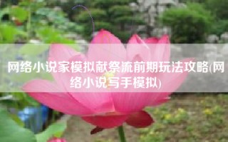 网络小说家模拟献祭流前期玩法攻略(网络小说写手模拟)
