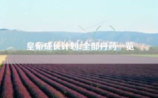 皇帝成长计划2全部丹药一览