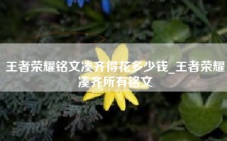 王者荣耀铭文凑齐得花多少钱_王者荣耀凑齐所有铭文