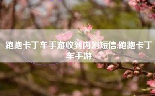 跑跑卡丁车手游收到内测短信,跑跑卡丁车手游