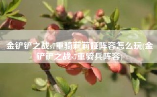 金铲铲之战s7重骑莉莉娅阵容怎么玩(金铲铲之战s7重骑兵阵容)